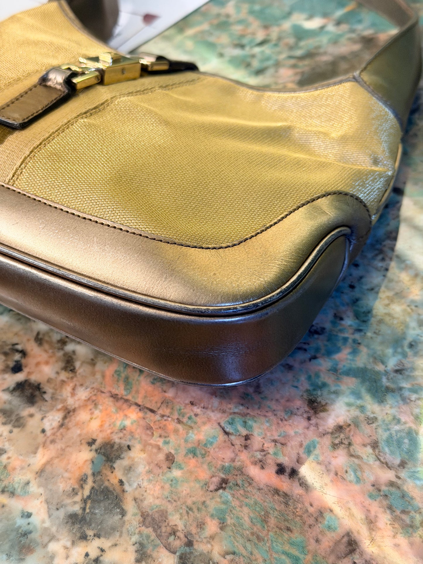 GUCCI BY TOM FORD SMALL GOLD JACKIE SHOULDER BAG