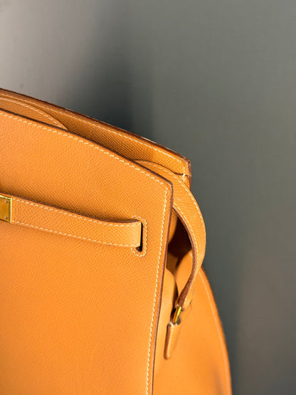 HERMÈS GOLD COURCHEVEL KELLY SPORT SHOULDER BAG