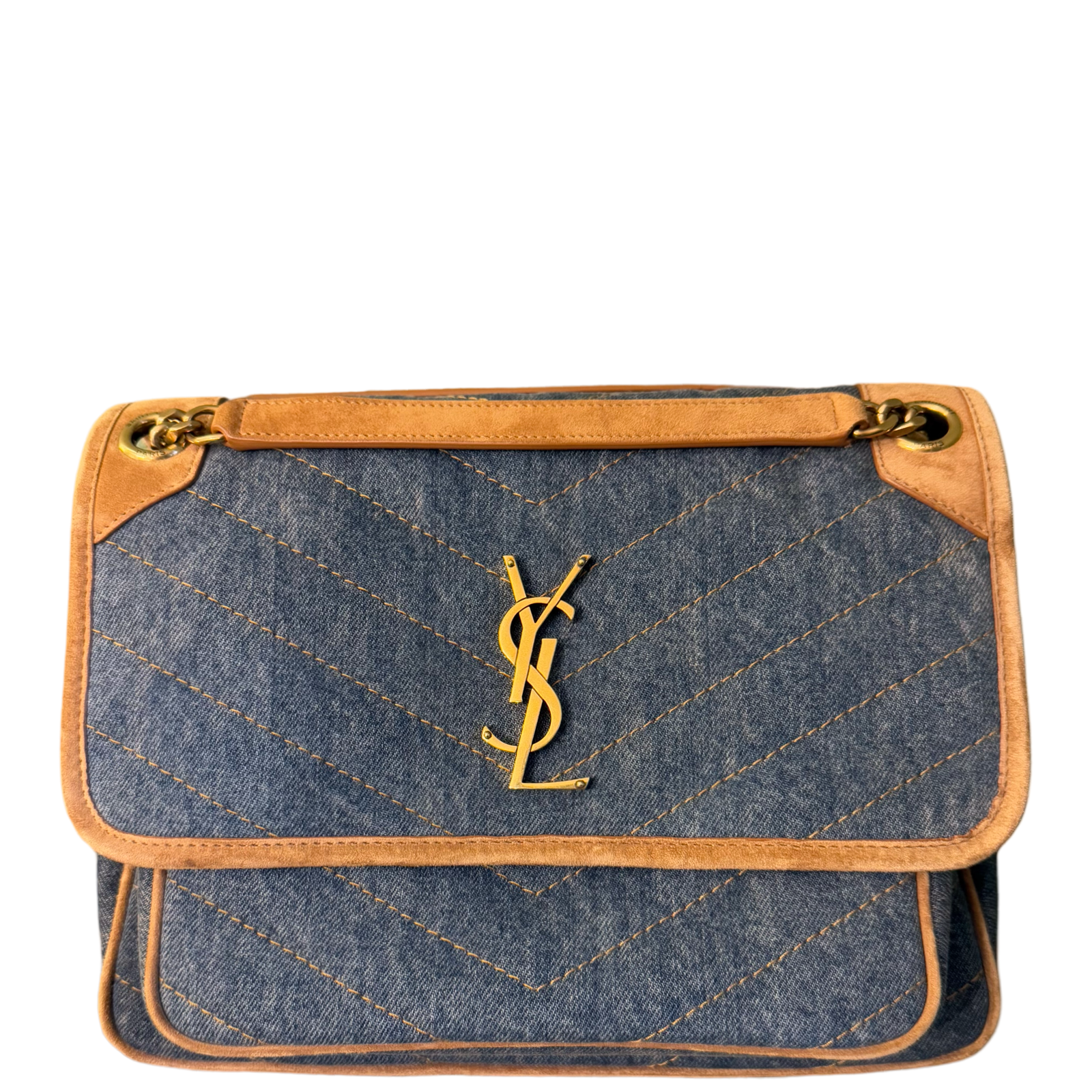 SAINT LAURENT DENIM MEDIUM NIKI SHOULDER BAG