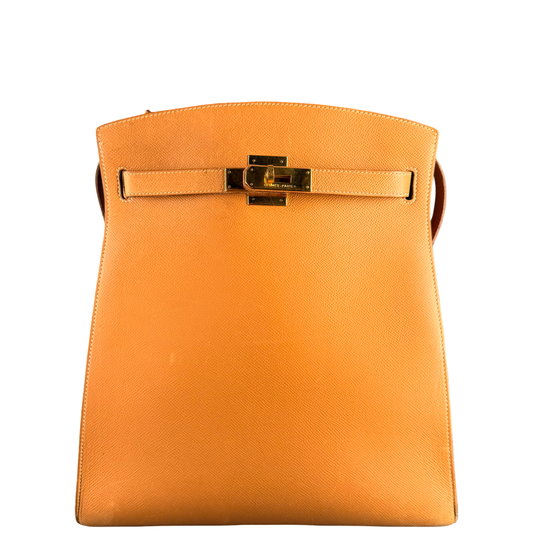 HERMÈS GOLD COURCHEVEL KELLY SPORT SHOULDER BAG