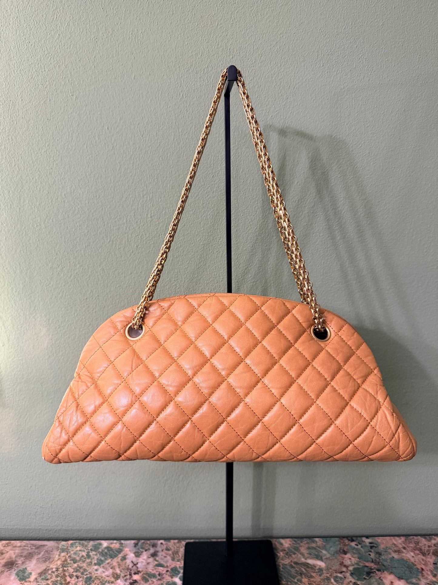 CHANEL BEIGE JUST MADAMOISELLE BOWLING BAG