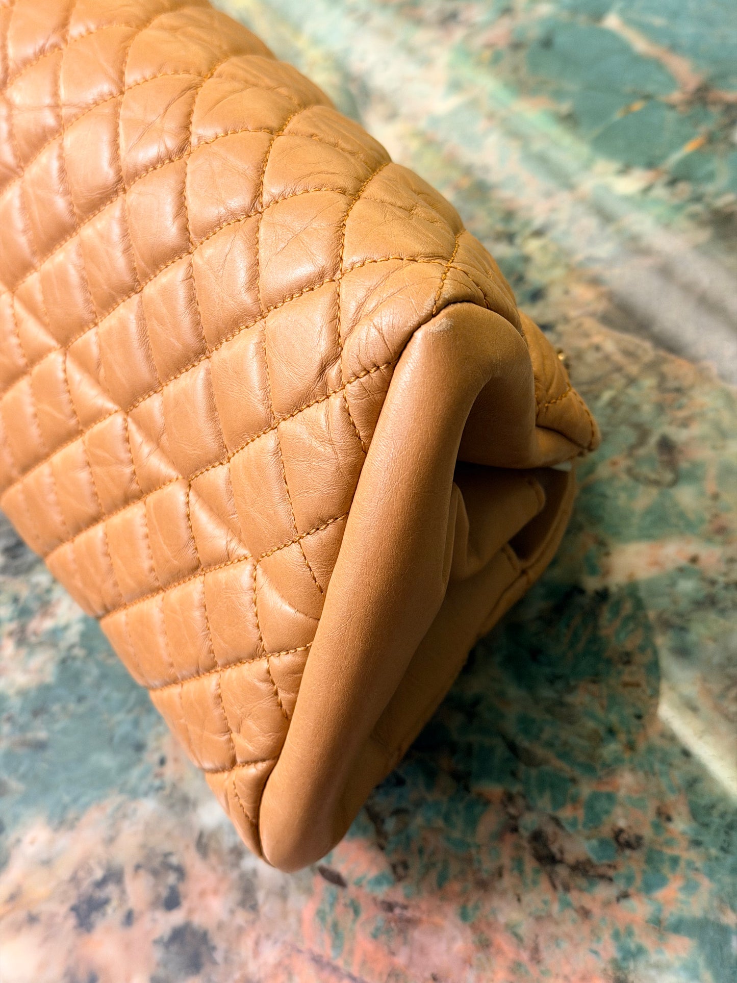 CHANEL BEIGE JUST MADAMOISELLE BOWLING BAG