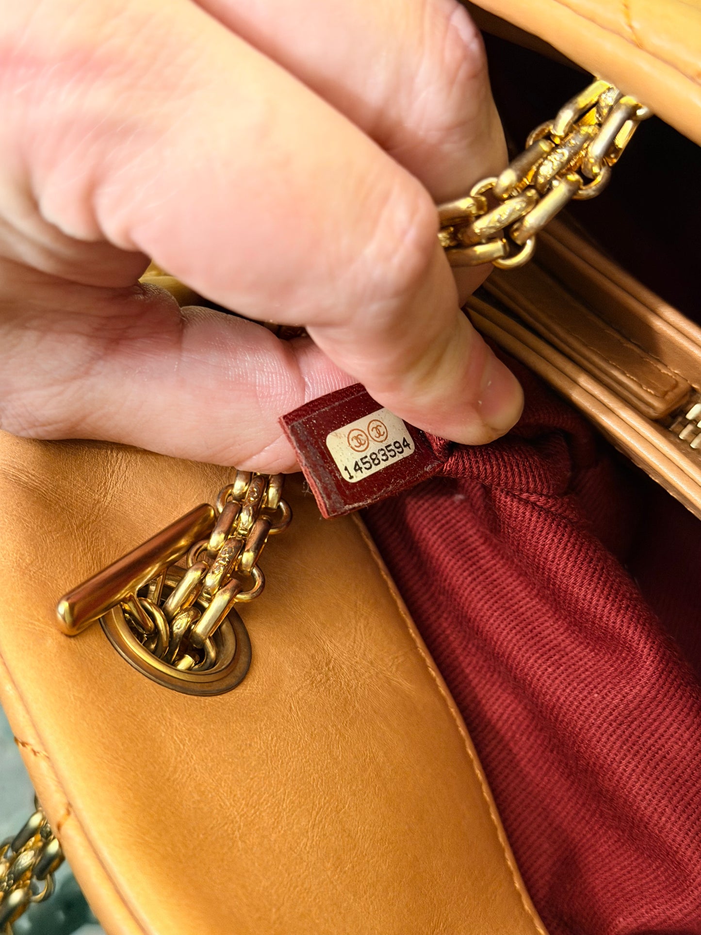 CHANEL BEIGE JUST MADAMOISELLE BOWLING BAG