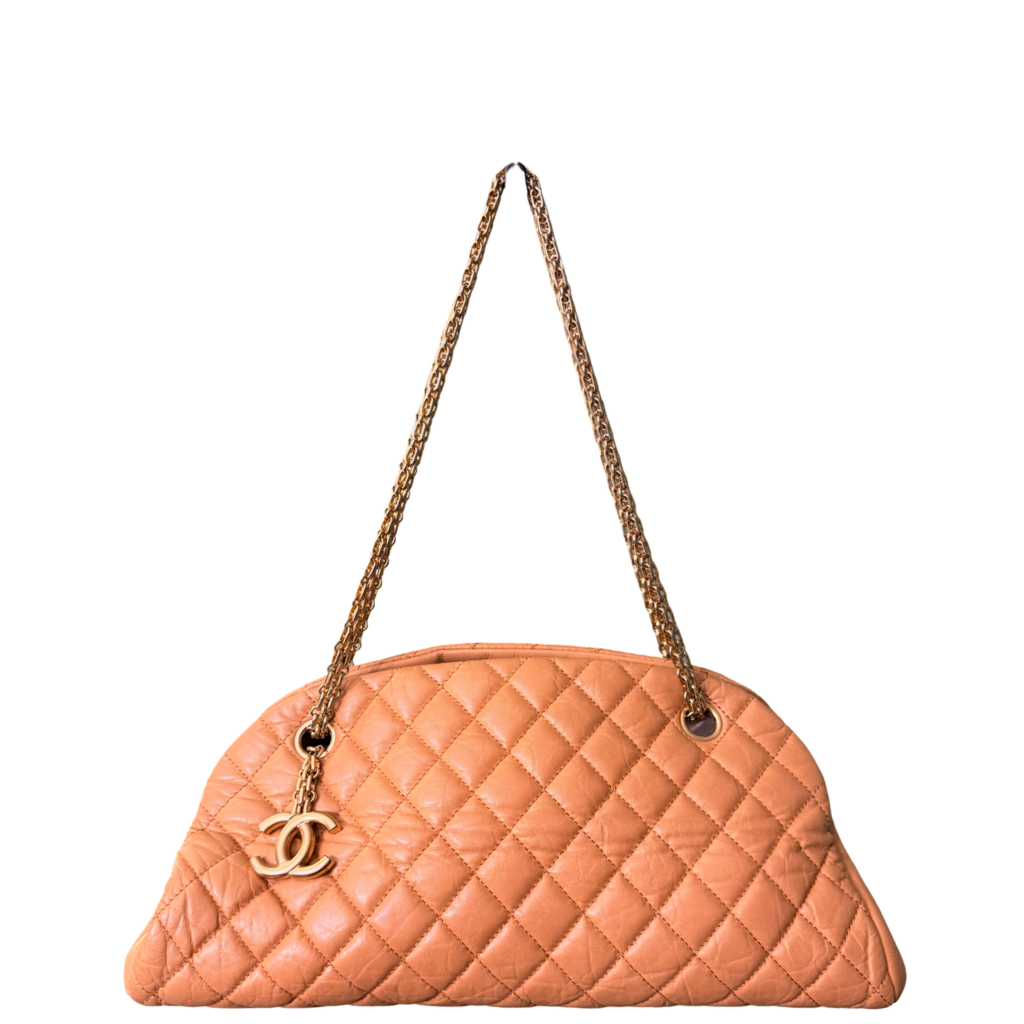 CHANEL BEIGE JUST MADAMOISELLE BOWLING BAG