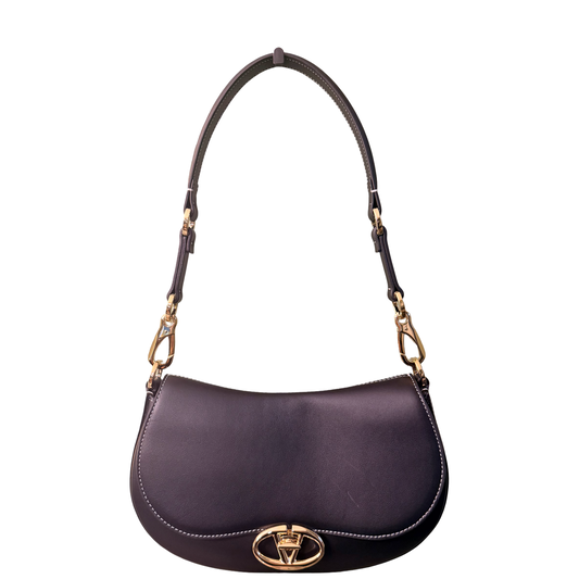 VALENTINO BLACK OHVAL SHOULDER BAG