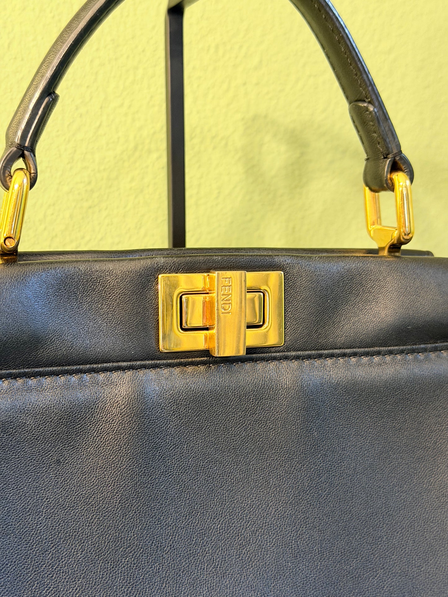 FENDI BLACK MINI PEEKABOO HANDBAG