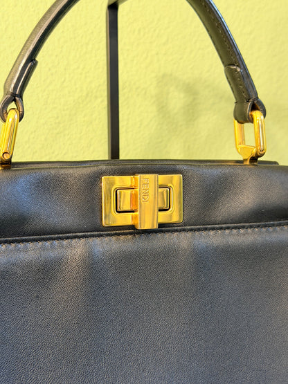 FENDI BLACK MINI PEEKABOO HANDBAG