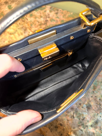 FENDI BLACK MINI PEEKABOO HANDBAG
