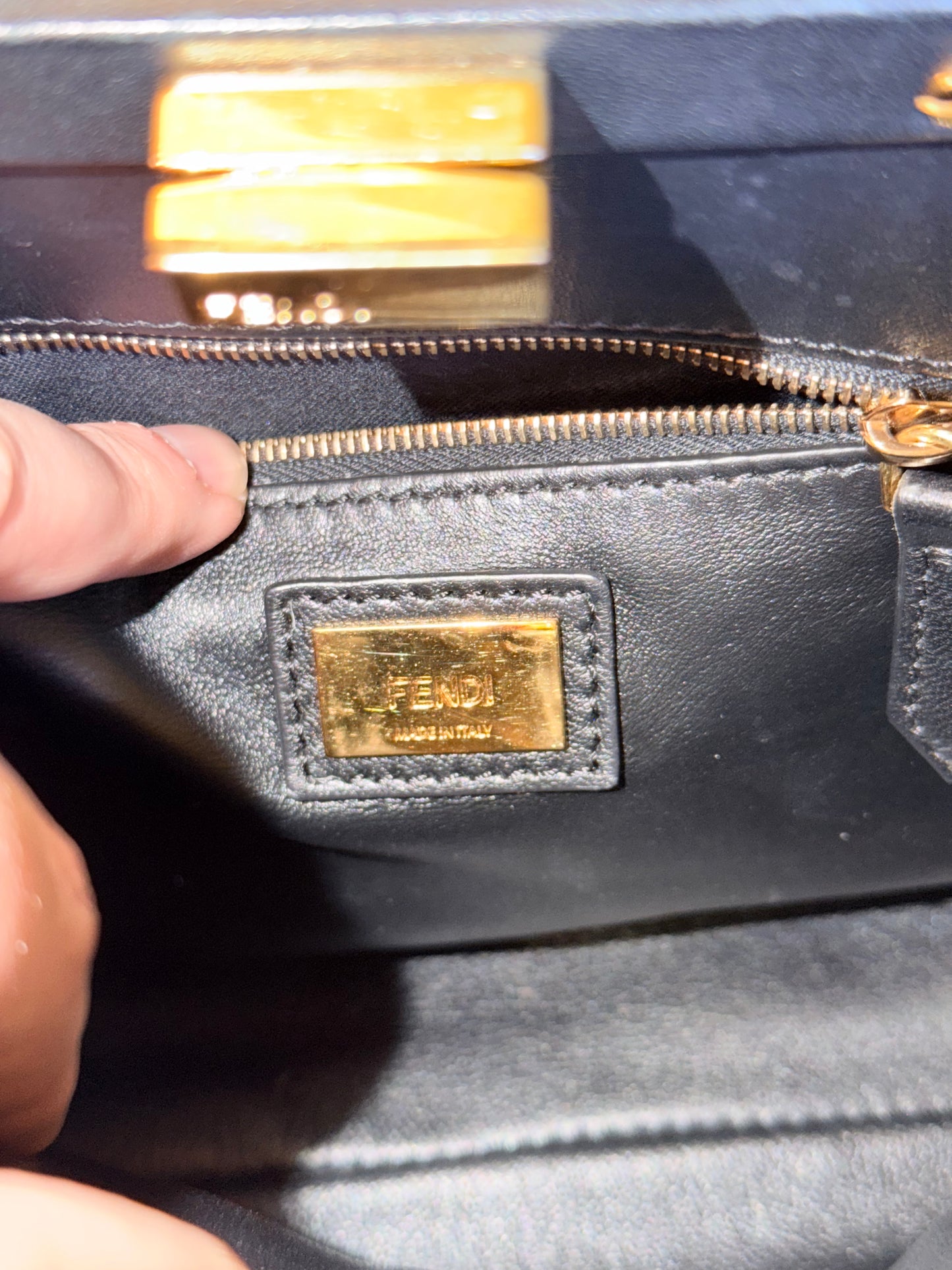FENDI BLACK MINI PEEKABOO HANDBAG