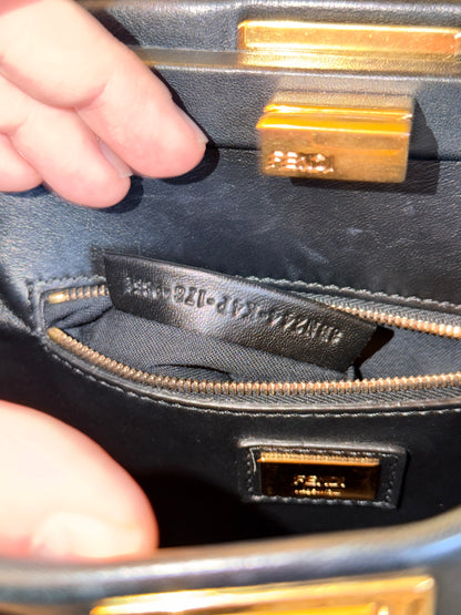 FENDI BLACK MINI PEEKABOO HANDBAG