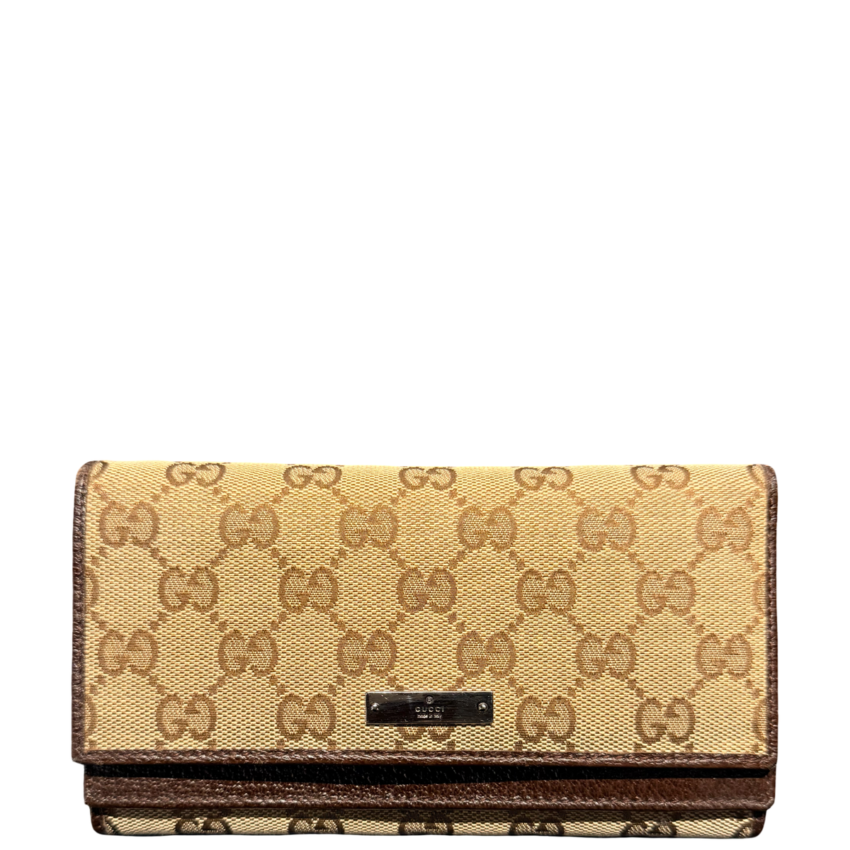 GUCCI GG CANVAS DOUBLE FLAP LONG WALLET