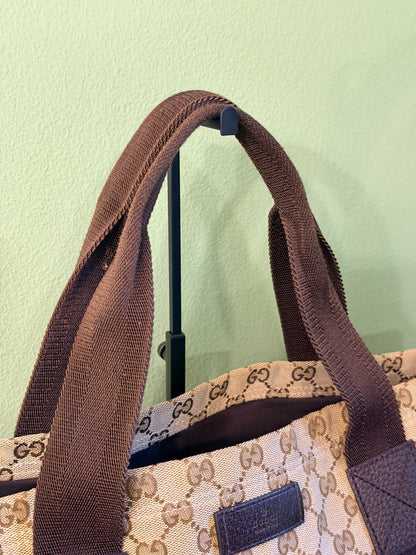 GUCCI BROWN MONOGRAM SHOPPING TOTE