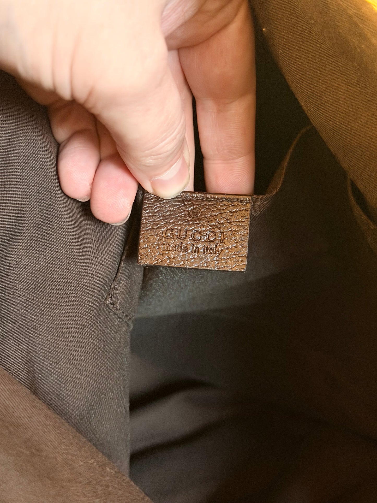 GUCCI BROWN MONOGRAM SHOPPING TOTE