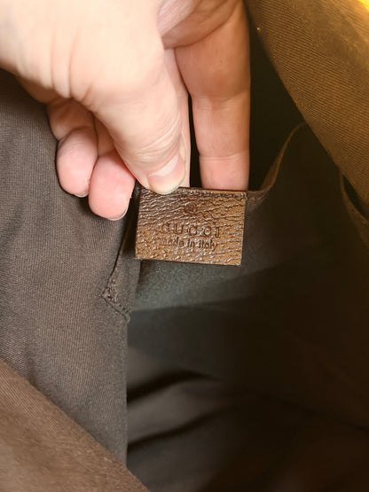 GUCCI BROWN MONOGRAM SHOPPING TOTE