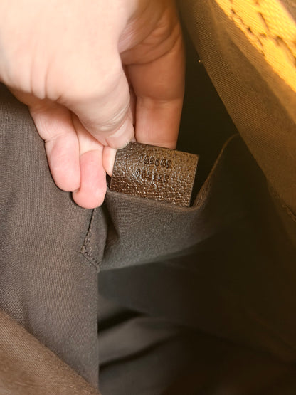 GUCCI BROWN MONOGRAM SHOPPING TOTE