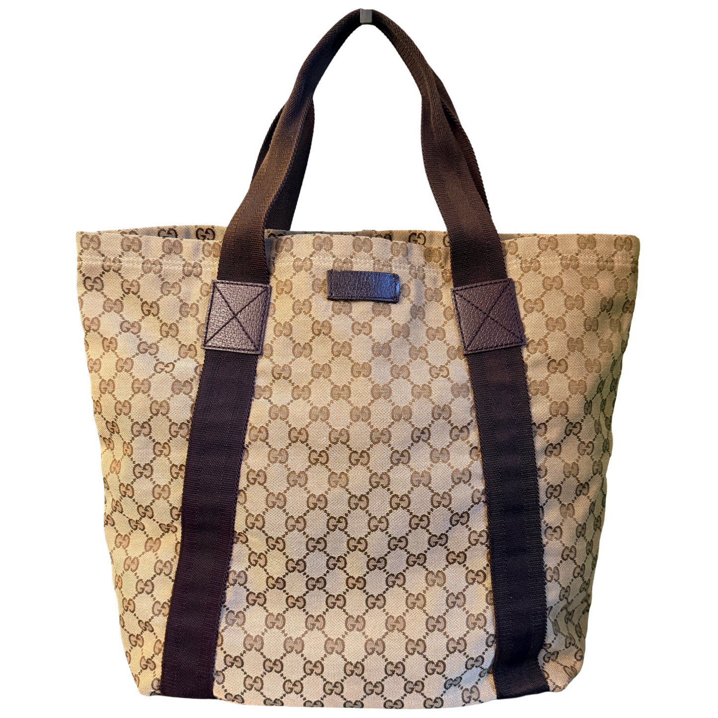 GUCCI BROWN MONOGRAM SHOPPING TOTE