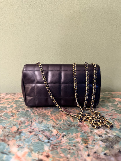 CHANEL BLACK LAMBSKIN MINI CHOCOLATE BAR CROSSBODY BAG