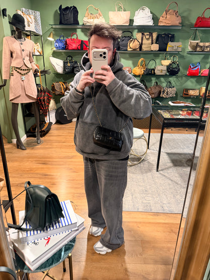 CHANEL BLACK LAMBSKIN MINI CHOCOLATE BAR CROSSBODY BAG