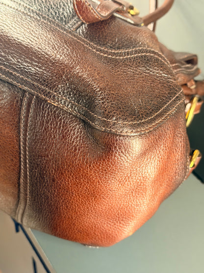 PRADA BROWN CERVO ANTIK TWO WAY HANDBAG