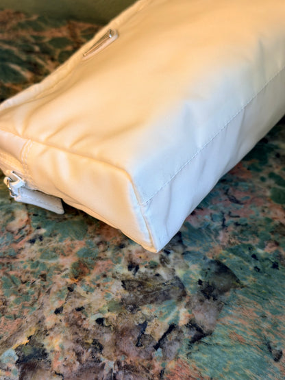 PRADA WHITE NYLON SMALL BEAUTY CASE