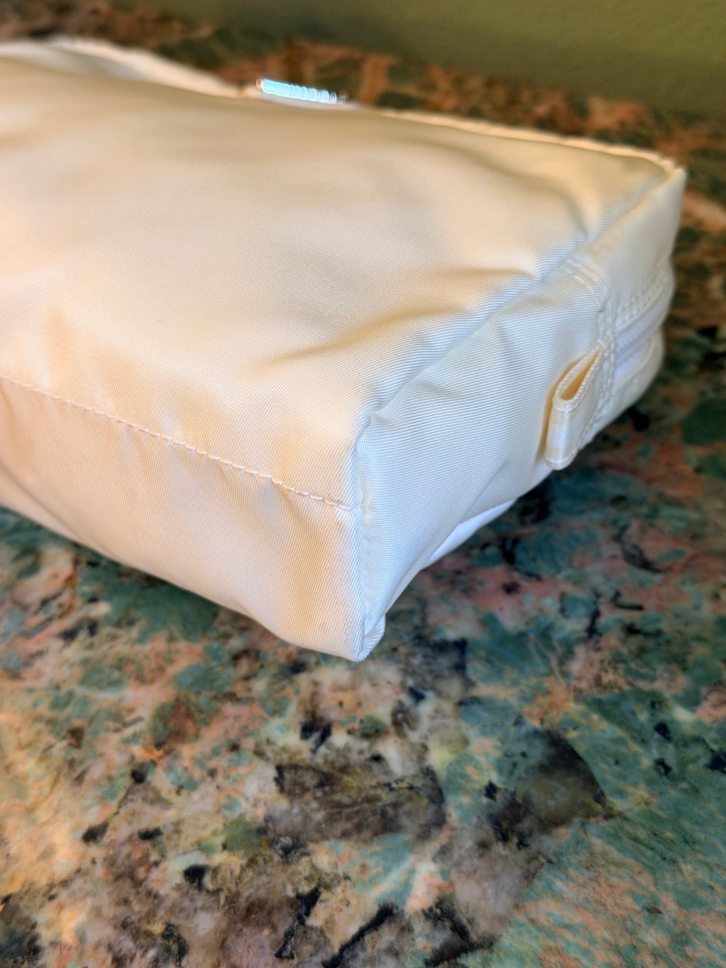 PRADA WHITE NYLON SMALL BEAUTY CASE