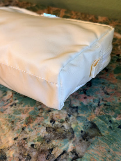 PRADA WHITE NYLON SMALL BEAUTY CASE