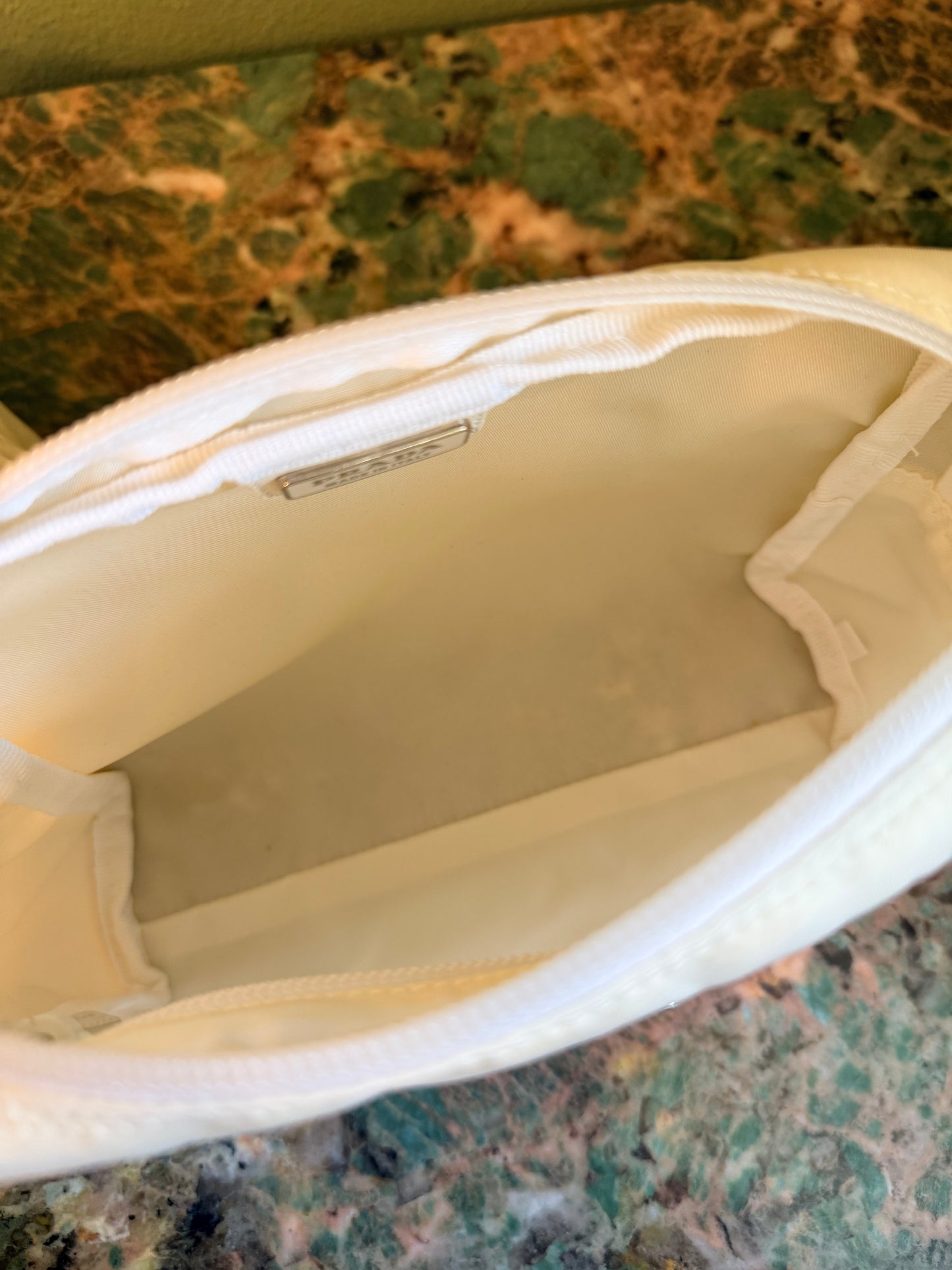PRADA WHITE NYLON SMALL BEAUTY CASE