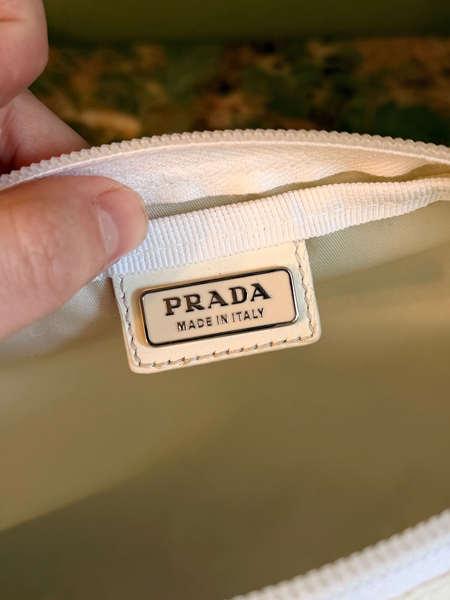 PRADA WHITE NYLON SMALL BEAUTY CASE