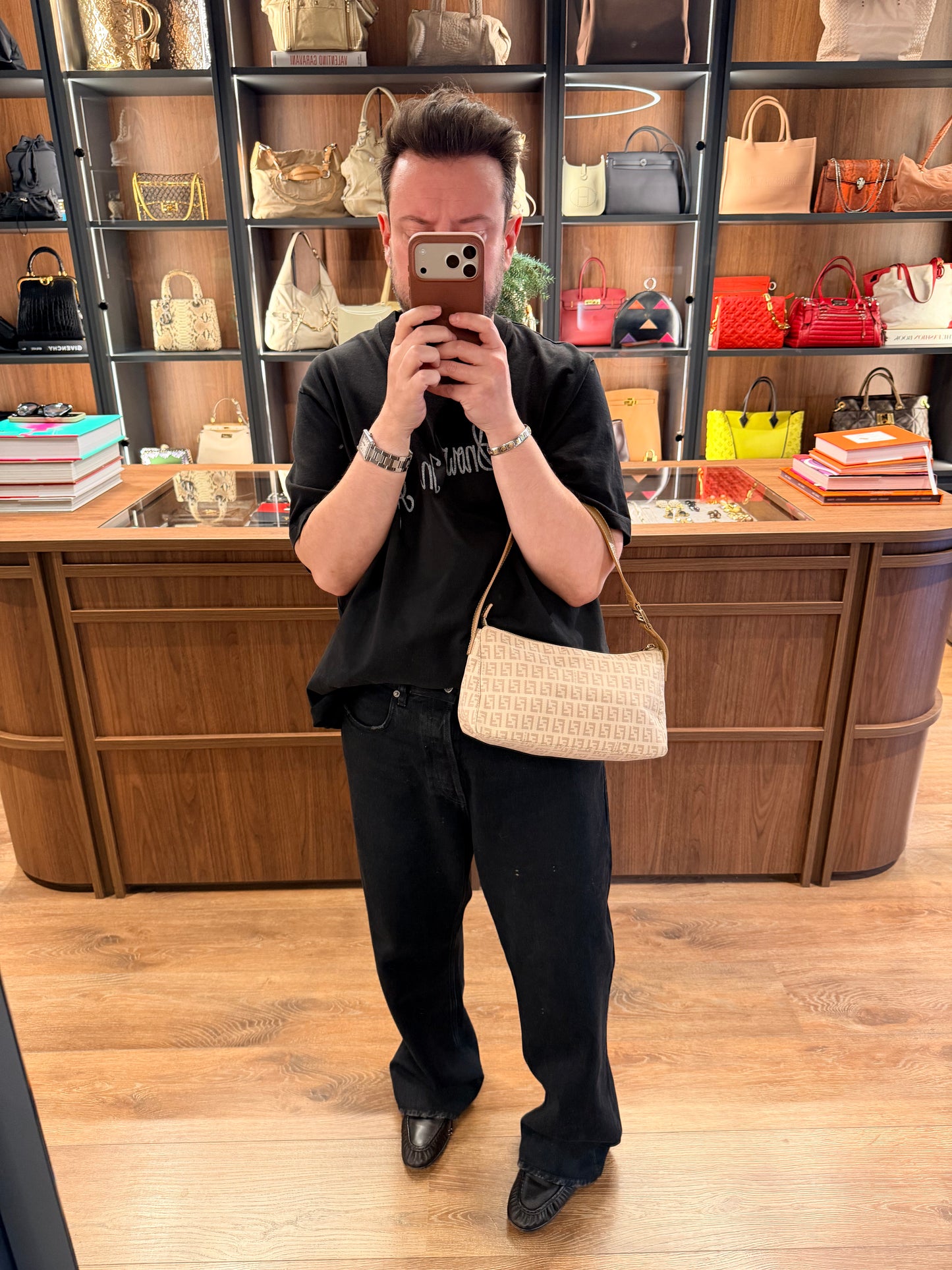 FENDI BEIGE ZUCCHINO SHOULDER BAG