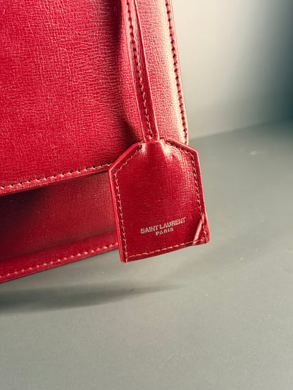 SAINT LAURENT BURGUNDY MEDIUM SUNSET SHOULDER BAG