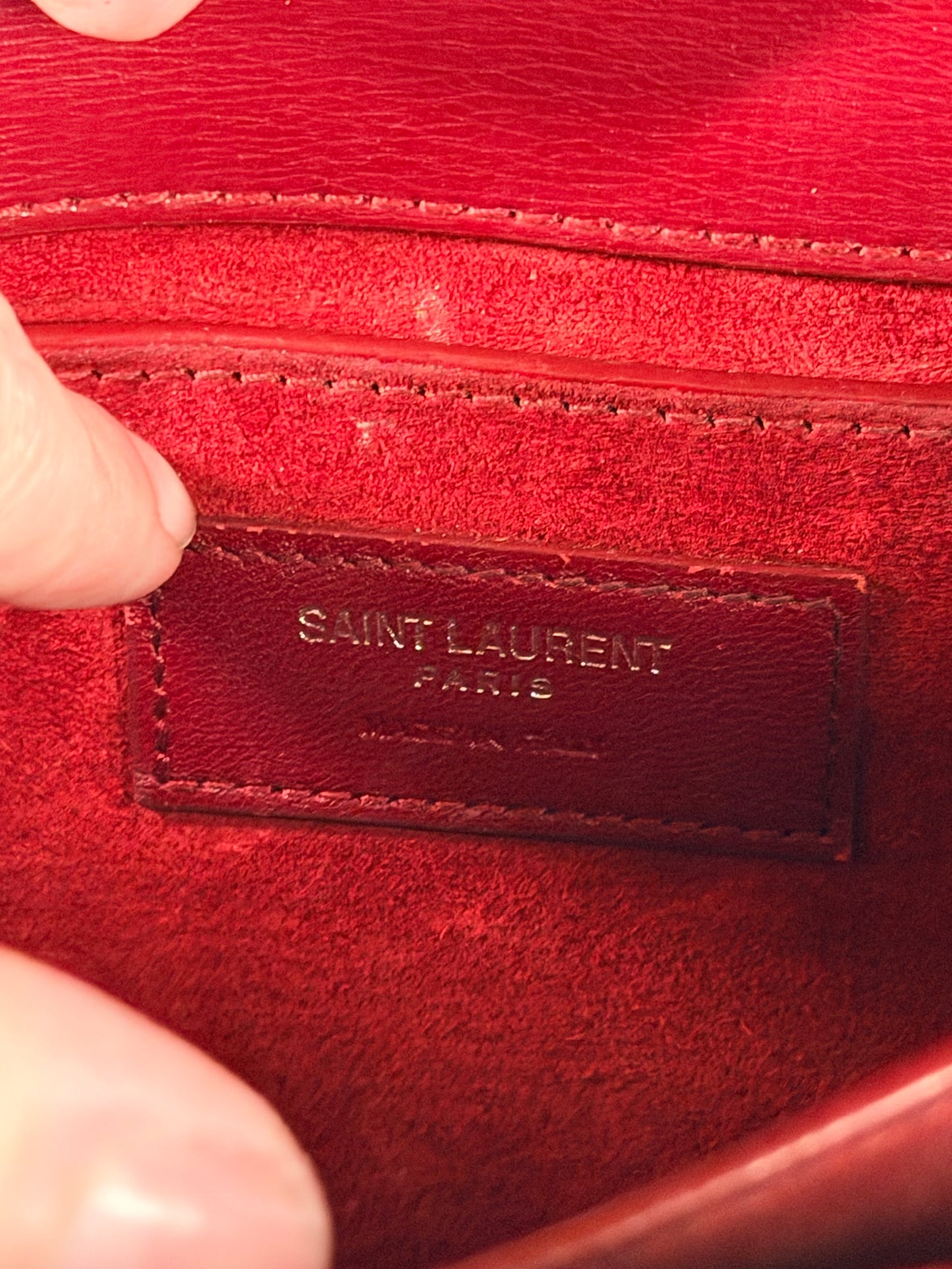 SAINT LAURENT BURGUNDY MEDIUM SUNSET SHOULDER BAG