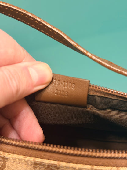 GUCCI BROWN MONOGRAM BOAT HANDBAG