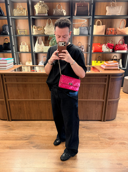 VALENTINO HOT PINK ROCKSTUD SPIKE CROSSBODY BAG