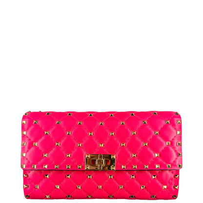 VALENTINO HOT PINK ROCKSTUD SPIKE CROSSBODY BAG