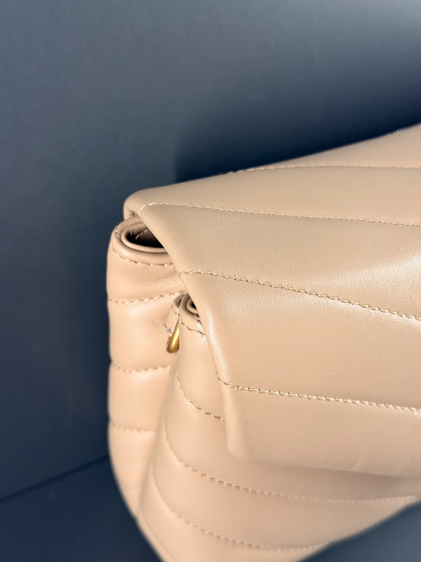 SAINT LAURENT BEIGE LOU LOU TOY CROSSBODY BAG