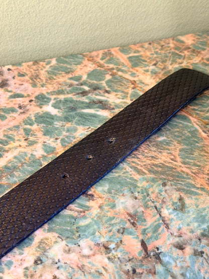 GUCCI BLACK LIZARD EMBOSSED SNAKE BELT