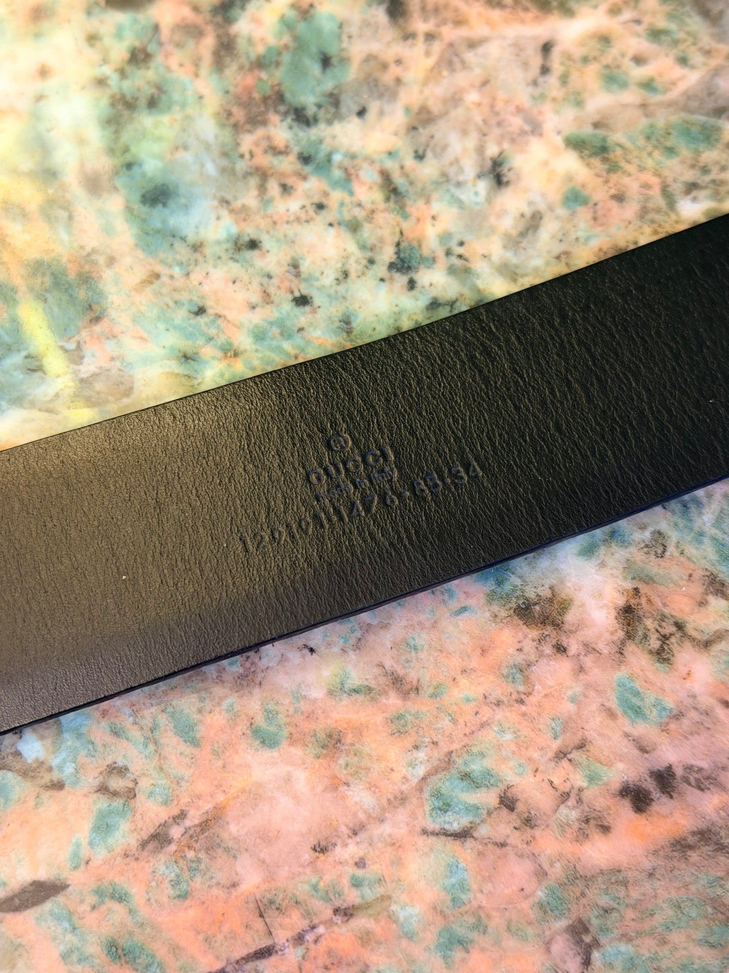 GUCCI BLACK LIZARD EMBOSSED SNAKE BELT