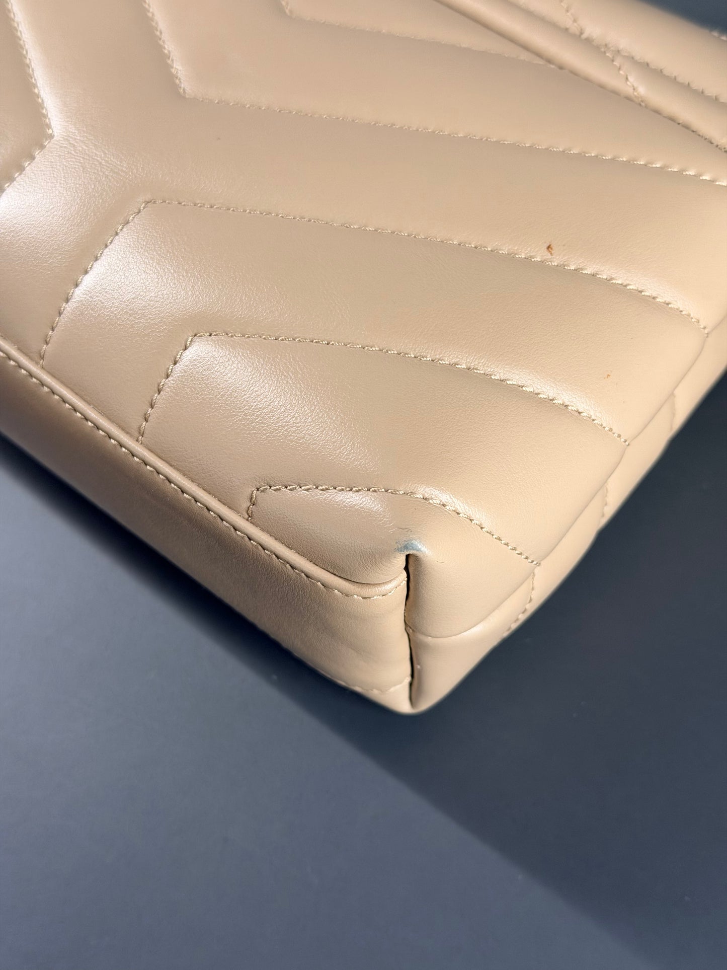 SAINT LAURENT BEIGE LOU LOU TOY CROSSBODY BAG