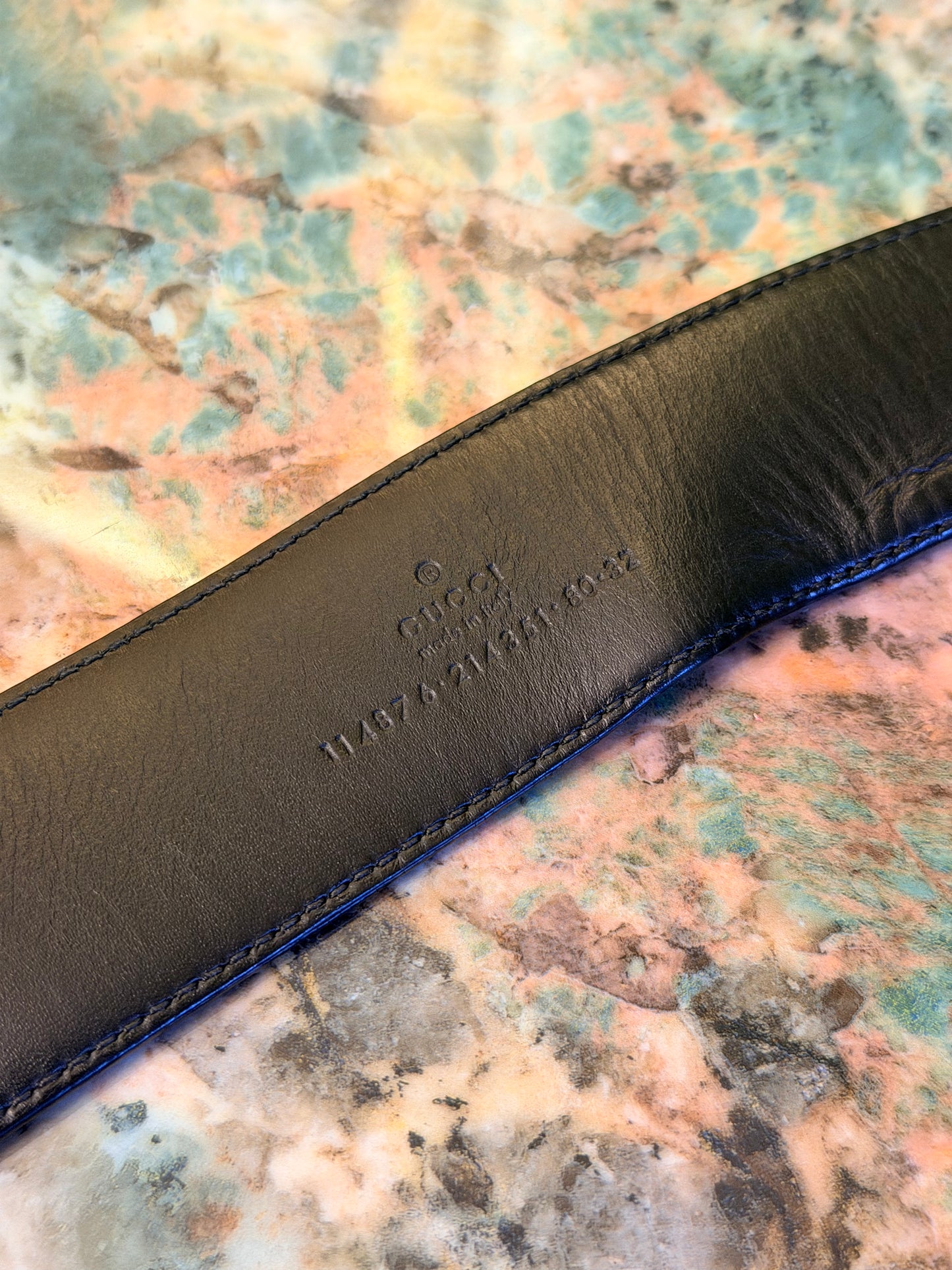 GUCCI BLACK GUCCISSIMA BELT