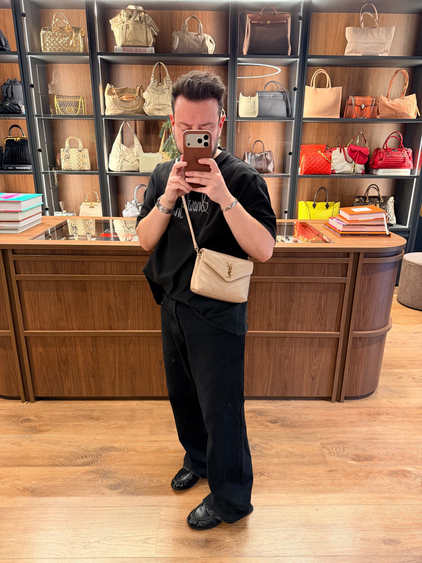 SAINT LAURENT BEIGE LOU LOU TOY CROSSBODY BAG