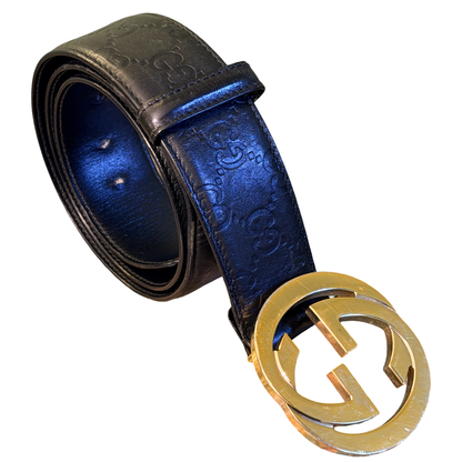 GUCCI BLACK GUCCISSIMA BELT