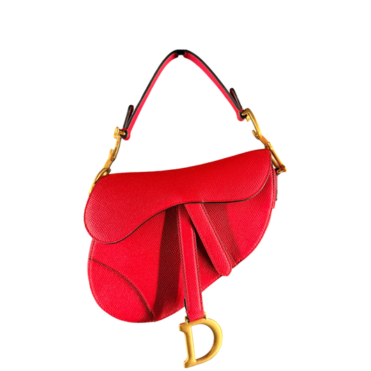 DIOR RED MINI SADDLE CROSSBDOY BAG