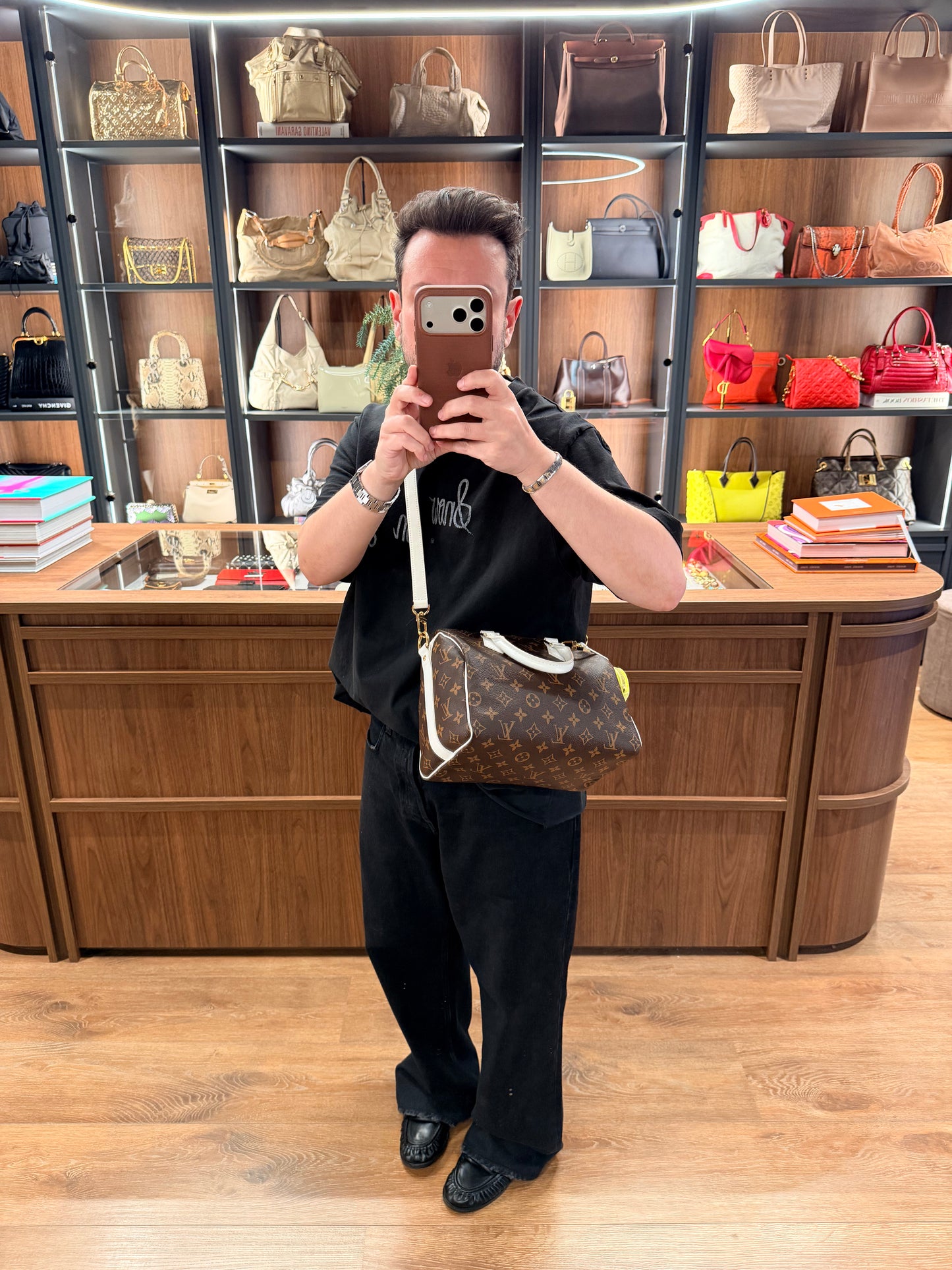 LOUIS VUITTON MONOGRAM SPEEDY 25 MATCH BOSTON BAG