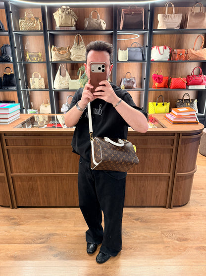 LOUIS VUITTON MONOGRAM SPEEDY 25 MATCH BOSTON BAG