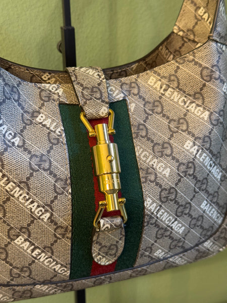 GUCCI X BALENCIAGA GG SUPREME SMALL JACKIE SHOULDER BAG