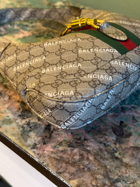 GUCCI X BALENCIAGA GG SUPREME SMALL JACKIE SHOULDER BAG