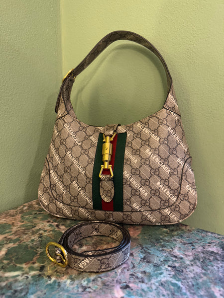 GUCCI X BALENCIAGA GG SUPREME SMALL JACKIE SHOULDER BAG