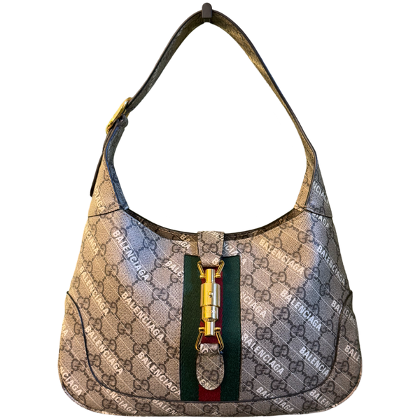 GUCCI X BALENCIAGA GG SUPREME SMALL JACKIE SHOULDER BAG