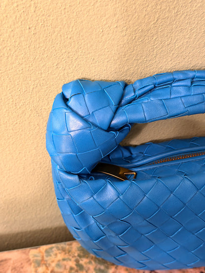 BOTTEGA VENETA BLUE MINI JODIE HANDBAG