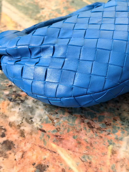 BOTTEGA VENETA BLUE MINI JODIE HANDBAG